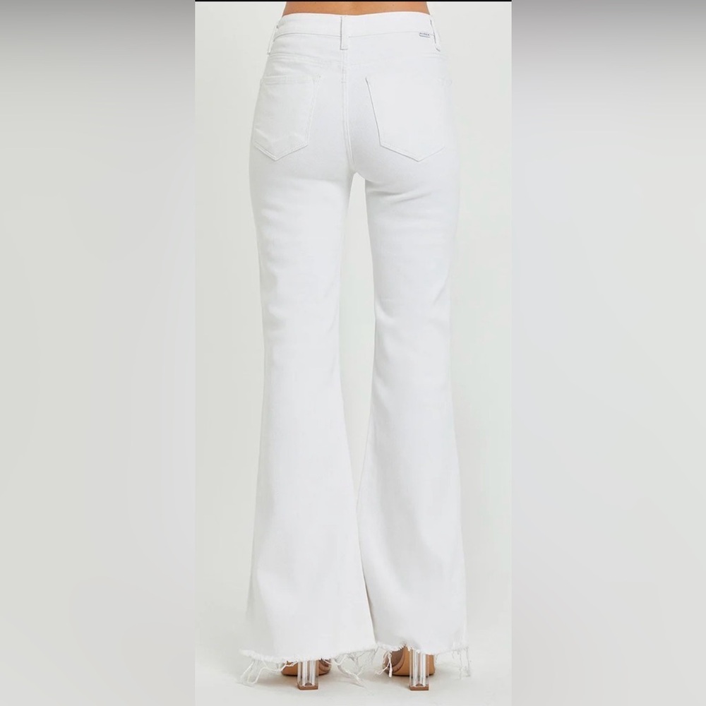 NWT Risen Los Angeles Flare Jeans Raw Hem High Waist Boho Stretch Jeans Size 1X - Picture 6 of 12